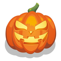 Halloween pumpkin with carved face
