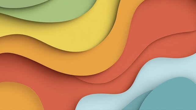 Colorful wave with a blue stripe