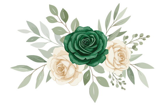 Elegant green and cream rose floral arrangement