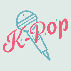 Colorful K-POP Text Art Vector for Pop Culture Themes