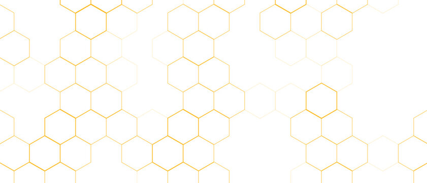 Yellow Hexagon Background . Abstract Honeycomb Pattern Design for web, wallpaper, app or print - Powered by Adobe