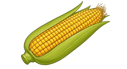 Freshly harvested ear of corn with green husks