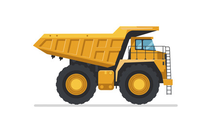 Obraz premium Large yellow dump truck illustration in flat design