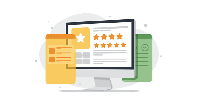 User interface design with rating system and app screens