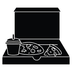 Pizza in Takeout Box with Soda Cup Isolated Vector Illustration for Restaurant Menu and Delivery Services