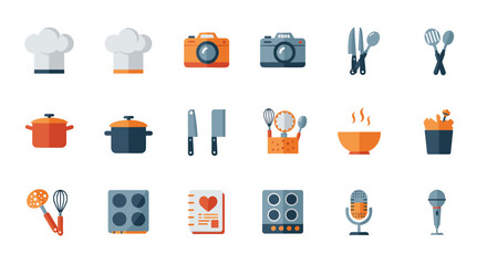 Modern kitchen tool icons collection for culinary enthusiasts
