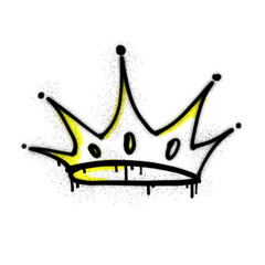 Graffiti Crown Symbol with Dripping Paint
