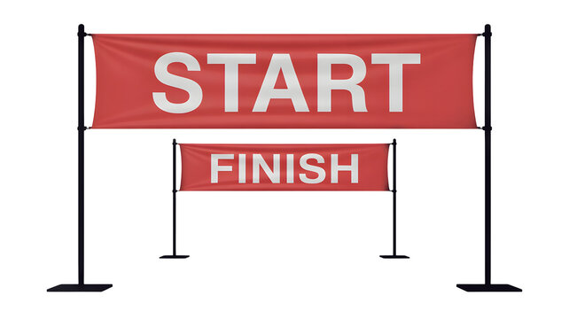 Start and finish banners for events, races, and promotions to announce the beginning and end