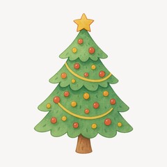Festive Christmas tree illustration.