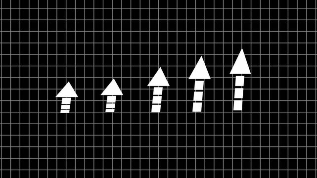 Business growth concept in graph chart with percentage values showing marketing sales profit increasing to future target . Growing business concept.