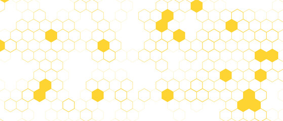 Yellow Hexagon Background . Abstract Honeycomb Pattern Design for web, wallpaper, app or print