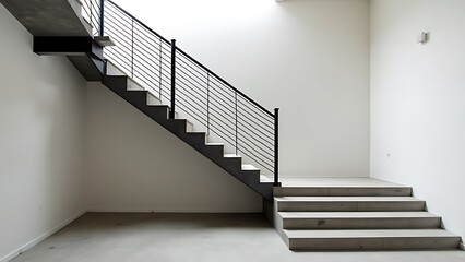 Modern Minimalist Concrete Staircase Design Architectural Photography