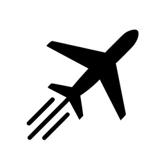 Obraz premium Airplane flying travel aviation silhouette icon