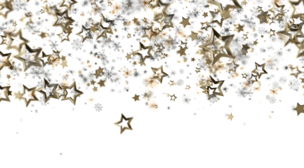 Elegant winter design with gold stars and snowflakes. Perfect for holidays, celebration, and winter themes.