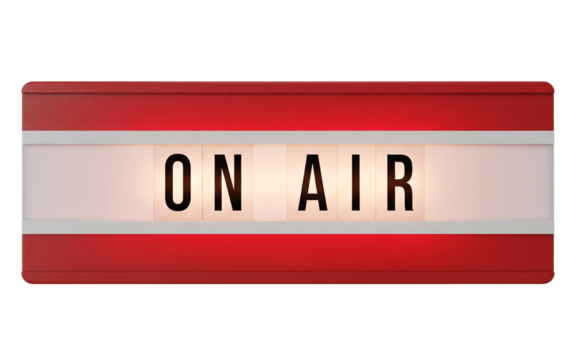On air lightbox sign for a studio