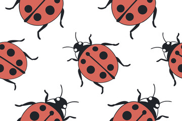 Obraz premium seamless pattern with ladybugs