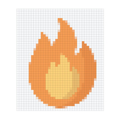 fire pixel art vector illustrations. drawing.