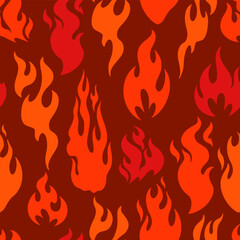 Colorful flames pattern on a brown background