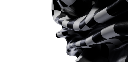 Dramatic, stylish checkered flag fabric. Perfect for speed, racing, competition concepts.