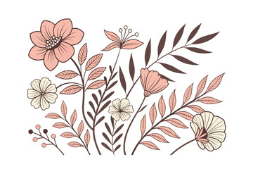 Classic Botanical Seamless Floral Pattern with Vintage Style