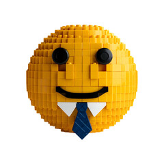 Naklejka premium Lego emoji face with tie