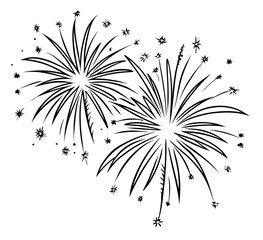 Obraz premium Two fireworks illustration isolated on white background