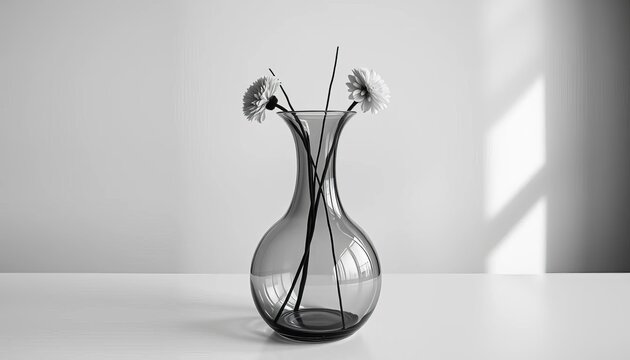 Ambiguous black and white image showing either two faces or a vase,  contrast,  profile - Powered by Adobe