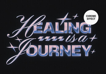 Retro Chrome Text & Logo Effect Mockup