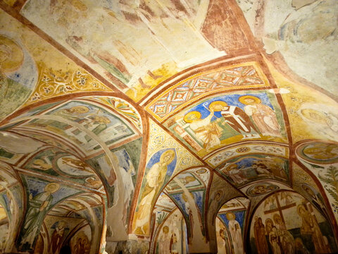 Interior of Basilica of Aquileia, world heritage site in Italy - Powered by Adobe