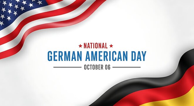National german american day celebrated on october 6th with american and german flags