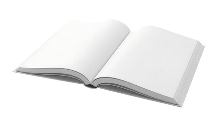 An open book, displaying blank pages against a dark backdrop, showcases a simple yet elegant design.