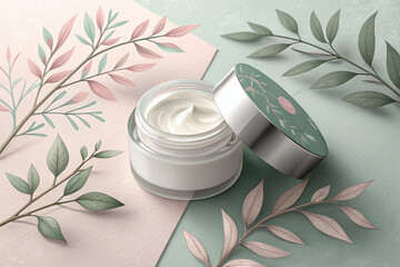 cosmetic moisturizing cream with herbs