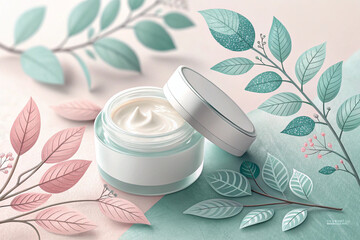 cosmetic cream and flowers