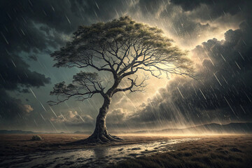 lonely tree in the desert