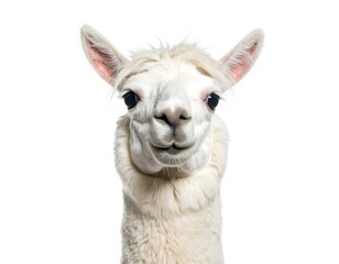 Obraz premium Close-up of a white alpaca's face