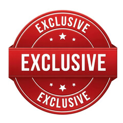 Obraz premium Red exclusive badge isolated on transparent background