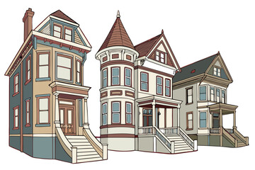 vector illustration of an old town