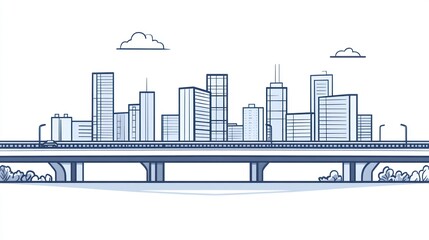 Fototapeta premium Cityscape skyline elevated highway