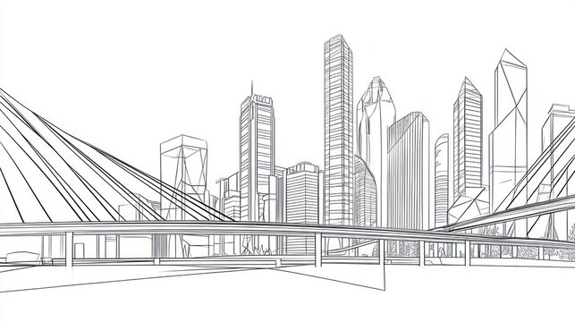 Urban architectural design sketch