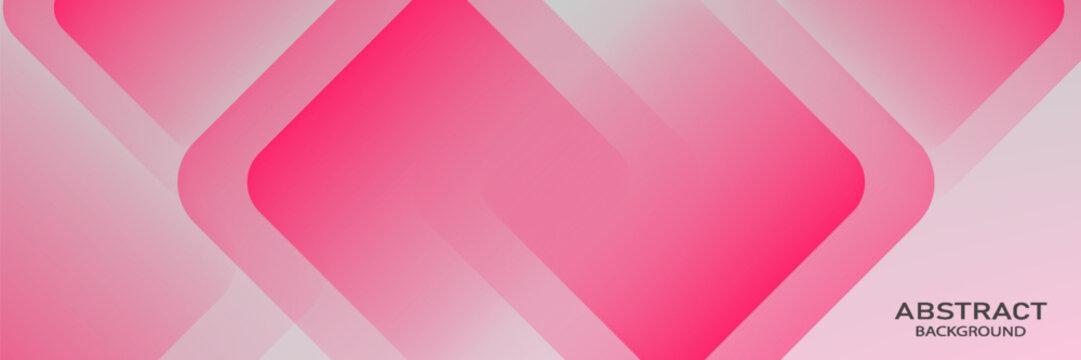 Pink geometric abstract background overlap layer on bright space with cutout shape effect decoration. Modern graphic design element rounded style concept for web banner, flyer, card, or brochure cover