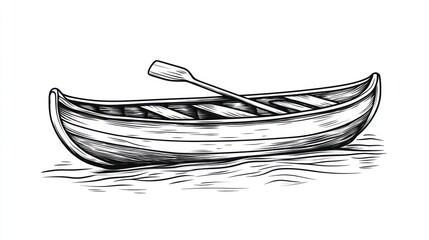 Canoe with paddle illustration