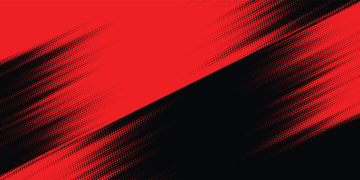 Halftone dots in red and blue with grunge gradient texture. Modern pop art comic style background, ideal for sporty vector layouts and energetic visual concepts.