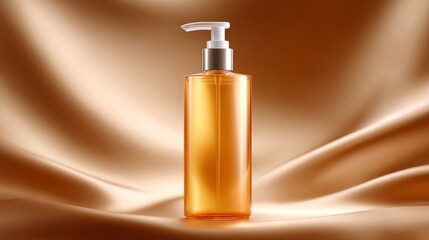 Naklejka premium Elegant cosmetic pump bottle packaging in studio environment showcasing beauty container design