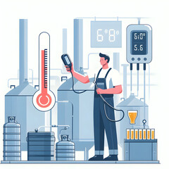 Minimalist flat illustration of a craft beer enthusiast tasting a freshly brewed IPA, symbolizing the appreciation of beer craftsmanship, on a white background.