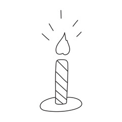 Candle doodle illustration in vector