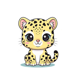 cute cartoon leopard illustration