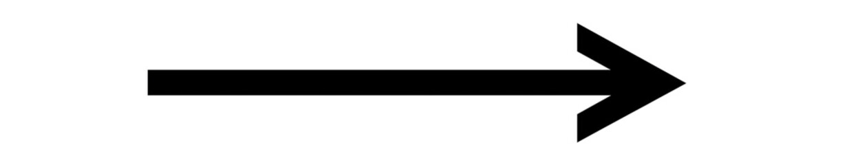 Fototapeta premium Straight right arrow. Simple black pointer symbol. Minimal design element for navigation and direction use. Isolated on transparent background, png