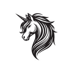 unicorn silhouette vector