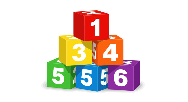 Colorful Stacked Numbered Blocks for Early Childhood Education.