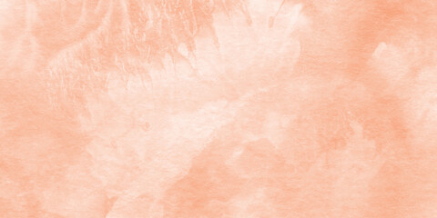 Fototapeta premium orange watercolor wash texture background, geometric rumpled triangular low poly style graphic background, soft textured on wet white paper orange watercolor.